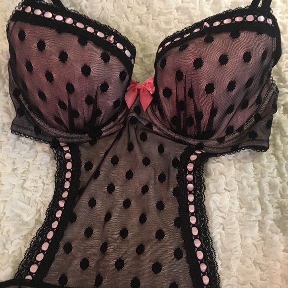 VS Sexy Little Things Pink & Black Babydoll - Picture 7 of 9